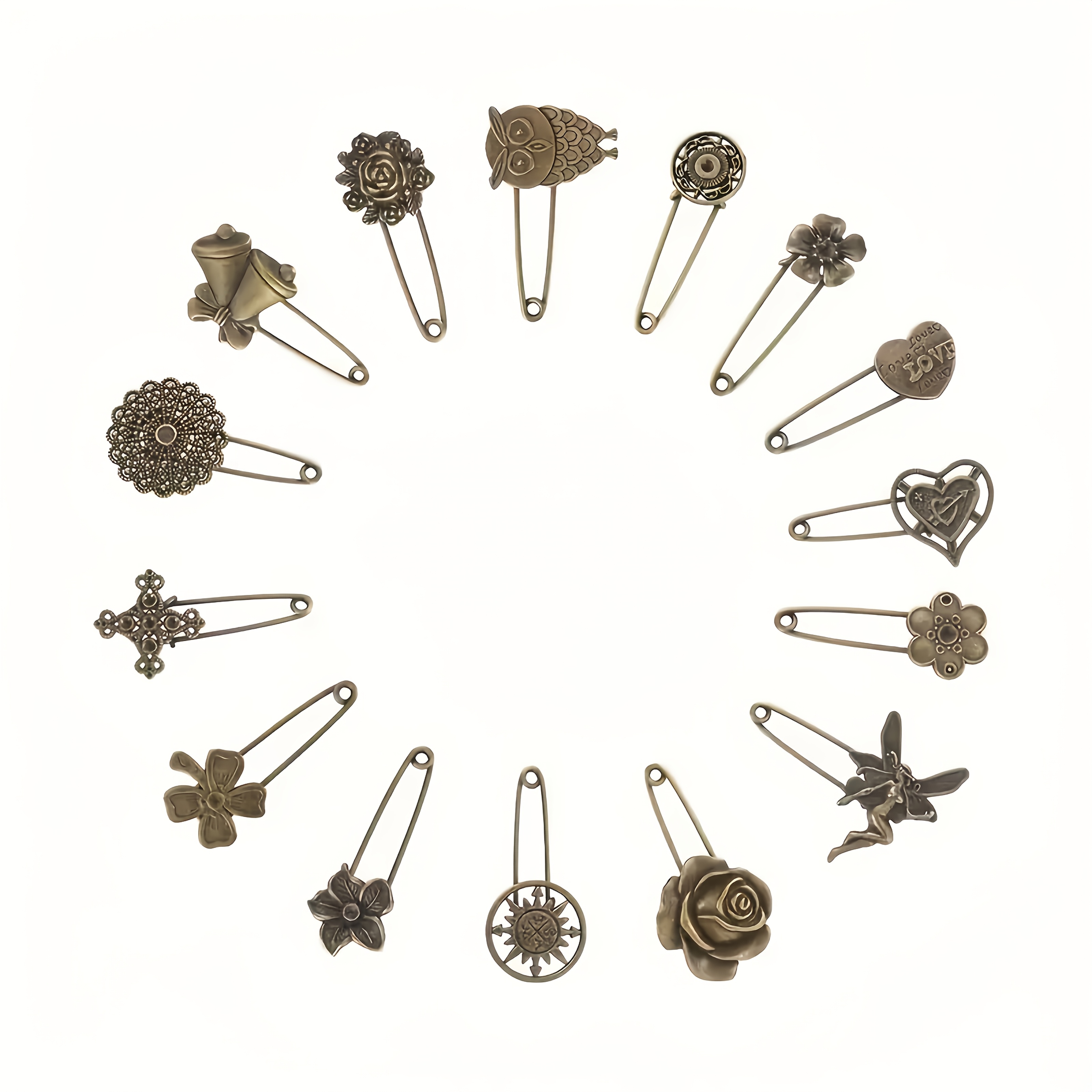 4pc Retro-Style Creative Brooch Set
